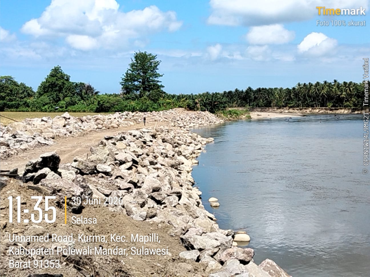 Transparansi Dipertanyakan, Pekerjaan Penguatan Tebing di Desa Kurma, Mapilli  Tanpa Papan Informasi Jadi Sorotan